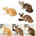 thumbnail image 1 of 3x juguetes de peluche de gato, muñecos de gatos siameses suaves, decoración de cojín, manualidades hechas a mano para Situado perfke Juguetes de peluche, 1 of 9