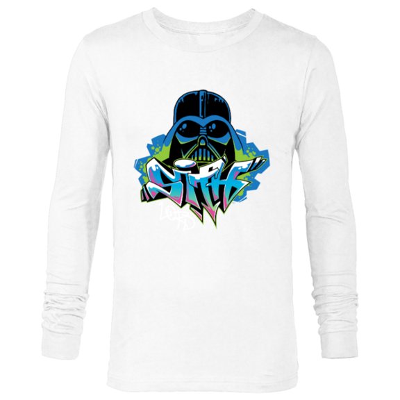 Star Wars Darth Vader Sith Lord Graffiti Tag Style - Long Sleeve T-Shirt for Men - Customized-White