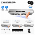 thumbnail image 4 of ICYBER BOOM 30 Inch Under Cabinet Range Hood, 750 CFM Max Airflow Stainless Steel Kitchen Vent Hood, Gesture & Remote Control, 3 Speeds, 3-Min Delay, 65 dB, LED Lamp, 4 of 11