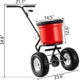 thumbnail image 2 of 90 LB Broadcast Spreader Walk Behind, Lawn Fertilizer Spreader with 12.5" Pneumatic Wheels, Push Grass Seed Spreader for Lawn Care, Garden, Compost & Salt Spreader for Ice Melt, 2 of 9