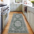 thumbnail image 4 of Abstract Geometric Area Rug 2x6FT - Stain & Slip Resistant for Home, green, 4 of 14