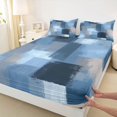 thumbnail image 3 of Homewish Dreamy Oil Printing Twin Sheet Sets for Kids, Steel Blue Abstract Twin Fitted Sheet, Art Watercolor Flat Sheet, Microfiber Bedroom Decor, 3pcs, 3 of 7