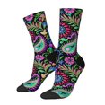 thumbnail image 1 of Fotbe Watercolor Floral Paisley Calcetas Largas con Estampado para Hombre y Mujer – Calcetas de Compresión Transpirables y Elásticas, Viajar y Uso Diario Talla 5-11, 1 of 6