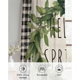 thumbnail image 6 of Farmhouse Green Garland Sheer Curtains 84 Inch Length 2 Panels Set for Living Room/Bedroom, Spring Vintage Black Plaid Beige Kitchen Curtains Grommet Semi-Sheer Curtains Window Treatments 52"x84"x2, 6 of 7