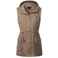 thumbnail image 1 of MixMatchy Women's Hooded Adjustable Drawstring Utility Pocket Anorak Jacket Vest, 1 of 5