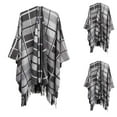 thumbnail image 2 of DailyTrove Women's Plaid Fringe Poncho, Versatile Outerwear for Year-Round Layering & Casual Outings for women, 2 of 3