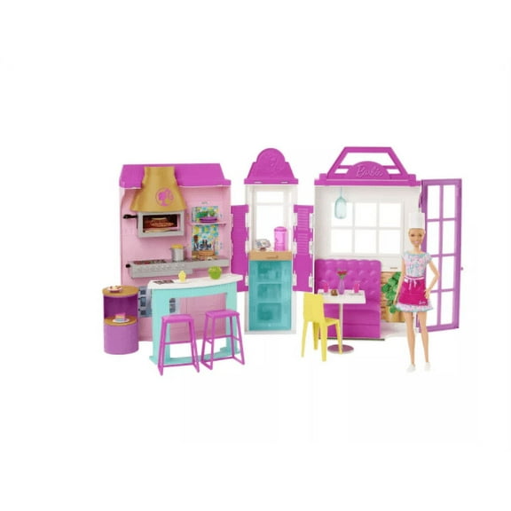 Barbie Cook ‘n Grill Restaurant Doll Playset, 30 Pieces