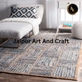 thumbnail image 2 of Jaipur Art And Craft Indian Handmade Denim Cotton Jute Rectangle Area Rug for Indoor (6x9 Sq ft), 2 of 7