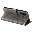 thumbnail image 4 of Allytechgroup Flip Cover Case for Samsung Galaxy S24 FE, Mandala Embossed Stand Cards Holder Folio Flip Cover Shockproof Hand Wrist Phone Case for Samsung Galaxy S24 FE, Gray, 4 of 6