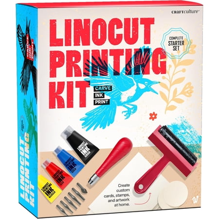 Linocut Printing Kit - Stamp Making Carving Tools - Crafts for Adults - Easter Unique Gifts - Teen Boy Gifts - Birthday Gift Ideas for Women - Hobbies DIY Kits for Adults, Boys, Girls, Women, Men