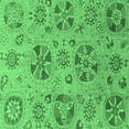 thumbnail image 1 of Ahgly Company Indoor Square Abstract Emerald Green Modern Area Rugs, 4' Square, 1 of 4