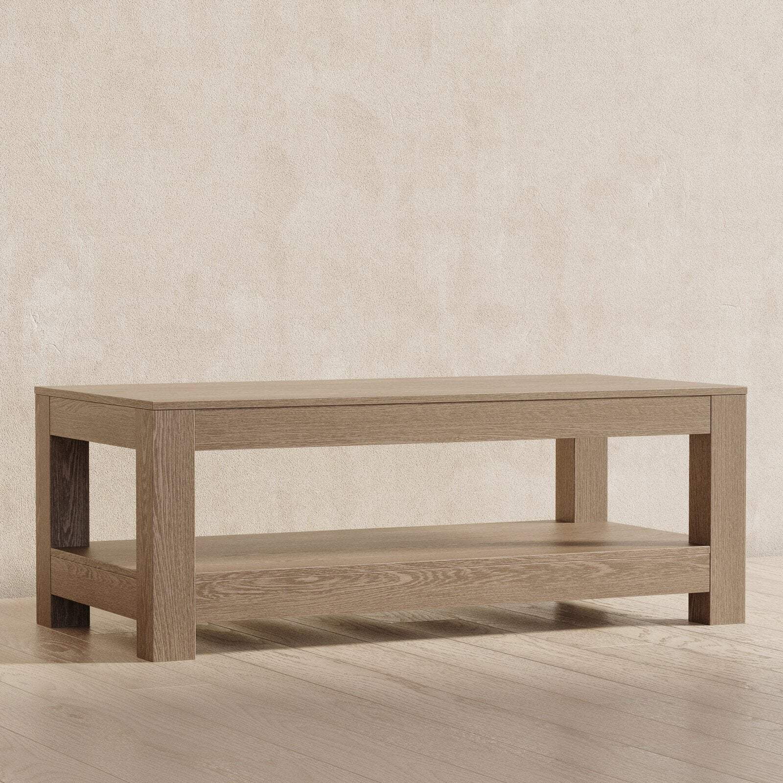 Maven Lane Paulo Wooden Coffee Table in Weathered Grey Finish