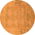 thumbnail image 1 of Ahgly Company Indoor Round Abstract Orange Modern Area Rugs, 5' Round, 1 of 4