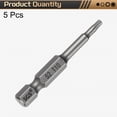thumbnail image 3 of Uxcell 5pcs T10 Torx Head Screwdriver Bit 1/4" Hex Shank 2" (50mm) Long Magnetic No Hole Tip 6 Point Star Screw Driver, 3 of 7