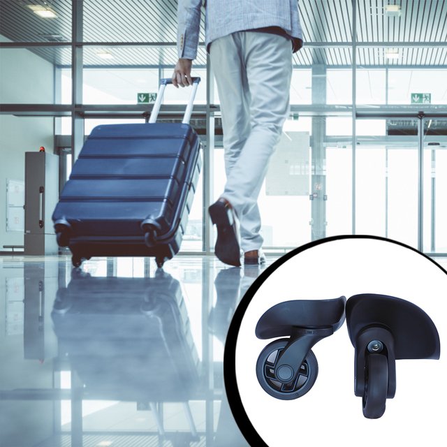 2 Pcs Roue de Valise Universelle Pivotante Bagage Bagage de Transport Roulette Faible Bruit Rotation Fixation Mise à Niveau Pièce de Rechange