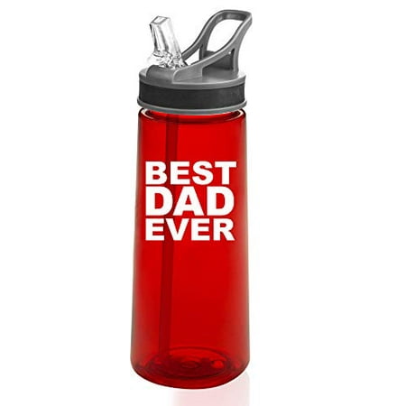 22 oz. Sports Water Bottle Travel Mug Cup With Flip Up Straw Best Dad Ever