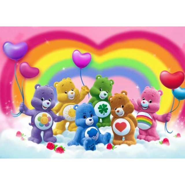 Wdftyju Kit de pintura de diamante 5D Osos de arco iris de dibujos animados Taladro redondo completo Rhinestone DIY Wdftyju 7uv0cm7xk3ch9gh9
