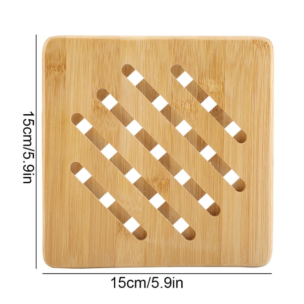 Tapeta para Tazas de Bambú Restente Al Calor, Evita Daños Directos, Tapete de Mesa Grueso para Olla, Tazón con Diseño Hueco, Decoración de Cocina Ideal para el Hogar