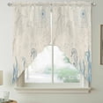 thumbnail image 2 of Blue Seahorse Coastal Swag Valances for Windows, Kitchen Curtains 36 Inch Length 2 Panels Set, Summer Beach Nautical Ocean Coral Vintage Short Curtains for Small Windows Cafe Curtains 28"x36", 2 of 8