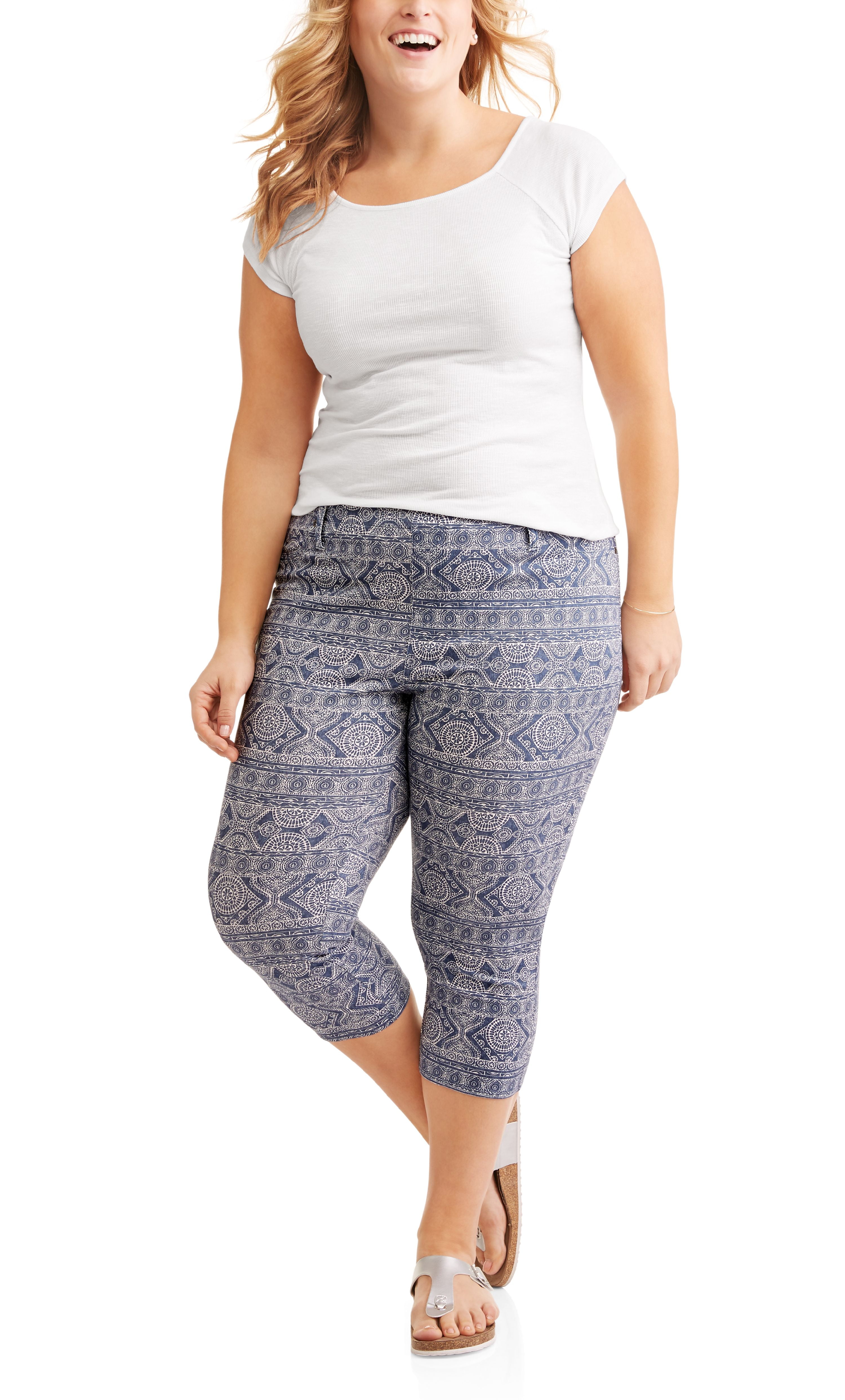 Terra /& Sky Olive Branch Plus Size Generous Fit Ankle Jegging