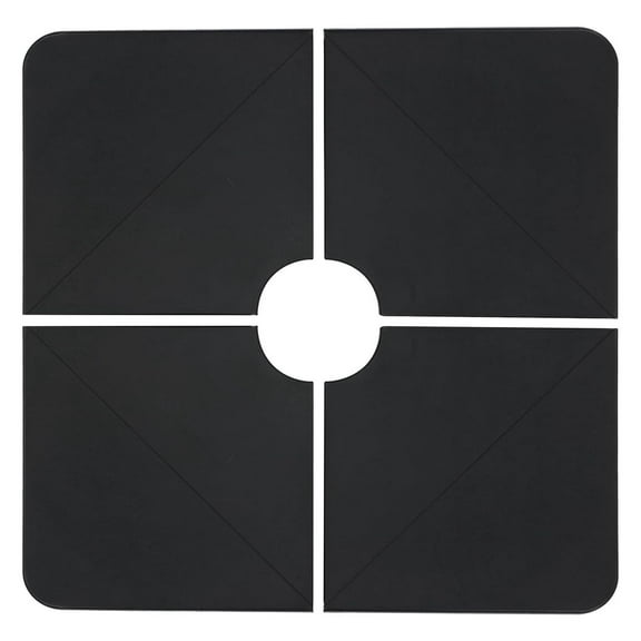4-Piece Offset Cantilever Patio Umbrella Base Stand - Sand Filled Weight Plates for Stability