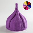 thumbnail image 1 of Gorro cálido con flores, gorro de punto puntiagudo, gorro de lana para chupete, gorro de punto liso para padres e hijos, gorro retorcido para adultos, 1 of 6