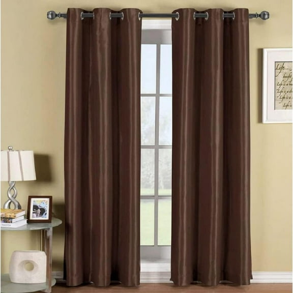 Sheetsnthings Blackout Curtain 42 x 63 Inch, Chocolate Single Panel/Thermal Insulated Room Darkening Bedroom Curtain
