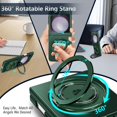 thumbnail image 3 of Magnetic Case for Samsung Galaxy Z Flip 6 Case with Kickstand & Ring Holder, [Compatible with MagSafe Charging] Slim Ultra PC Back Scratch-Resistant Military Grade Shockproof Case, Green, 3 of 14