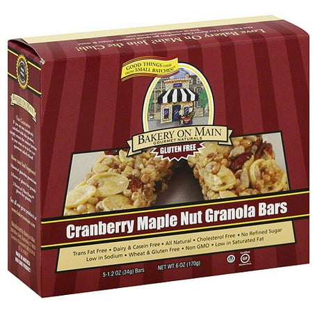 Bakery On Main Cranberry Maple Nut Granola Bar, 6 oz (Pack of 6)