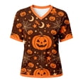 thumbnail image 6 of SIYUDAN Womens Halloween Shirts V Neck Short Sleeve Pumpkin Shirts for Women Womens Graphic Tshirts Orange Halloween Shirt Women Fall Shirt, Size S, 6 of 6