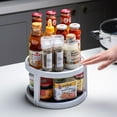 thumbnail image 3 of Kitchen seasoning rack rotating condiment desktop large capacity round finishing double layer storage rack, 3 of 4