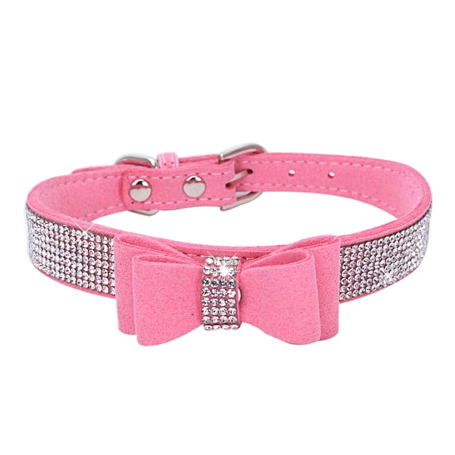 Bling Crystal Cat Collar Metal Rhinestone small Adjustable Puppy Bow Tie Rhinestone Soft Collars Pet Supplies for Small Medium Dogs