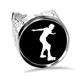 thumbnail image 1 of Black patinar deporte silueta Anillo de compromiso de boda de amor ajustable Unbranded M, 1 of 3