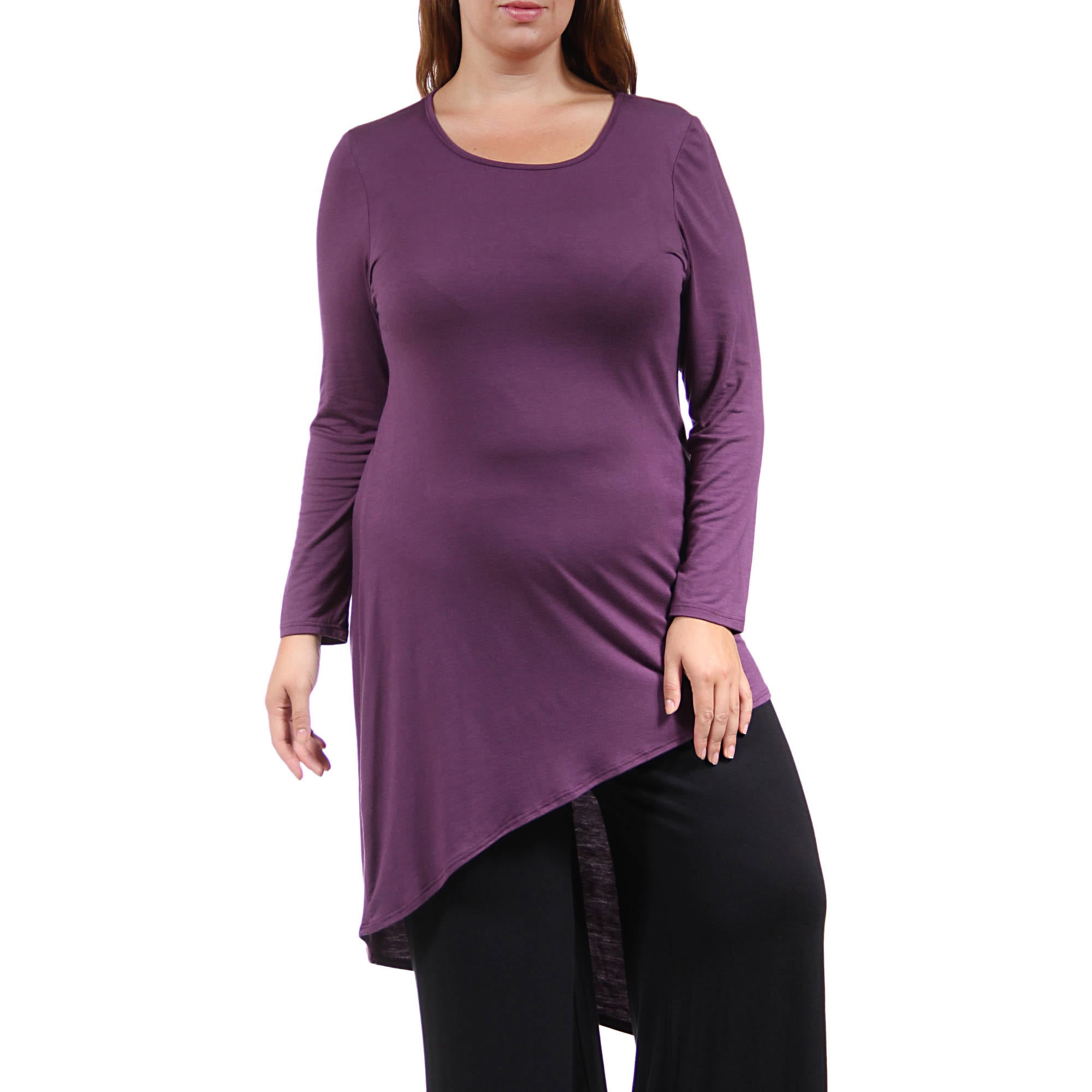 24/7 Comfort Apparel Women's Plus Size Extra Long Diagonal Sweep