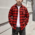 thumbnail image 2 of AIEOTT Boys Casual Plaid Button Down Shirts Kids Long Sleeve Collared Blouses Shacket Jacket 4-15 Years, 2 of 7