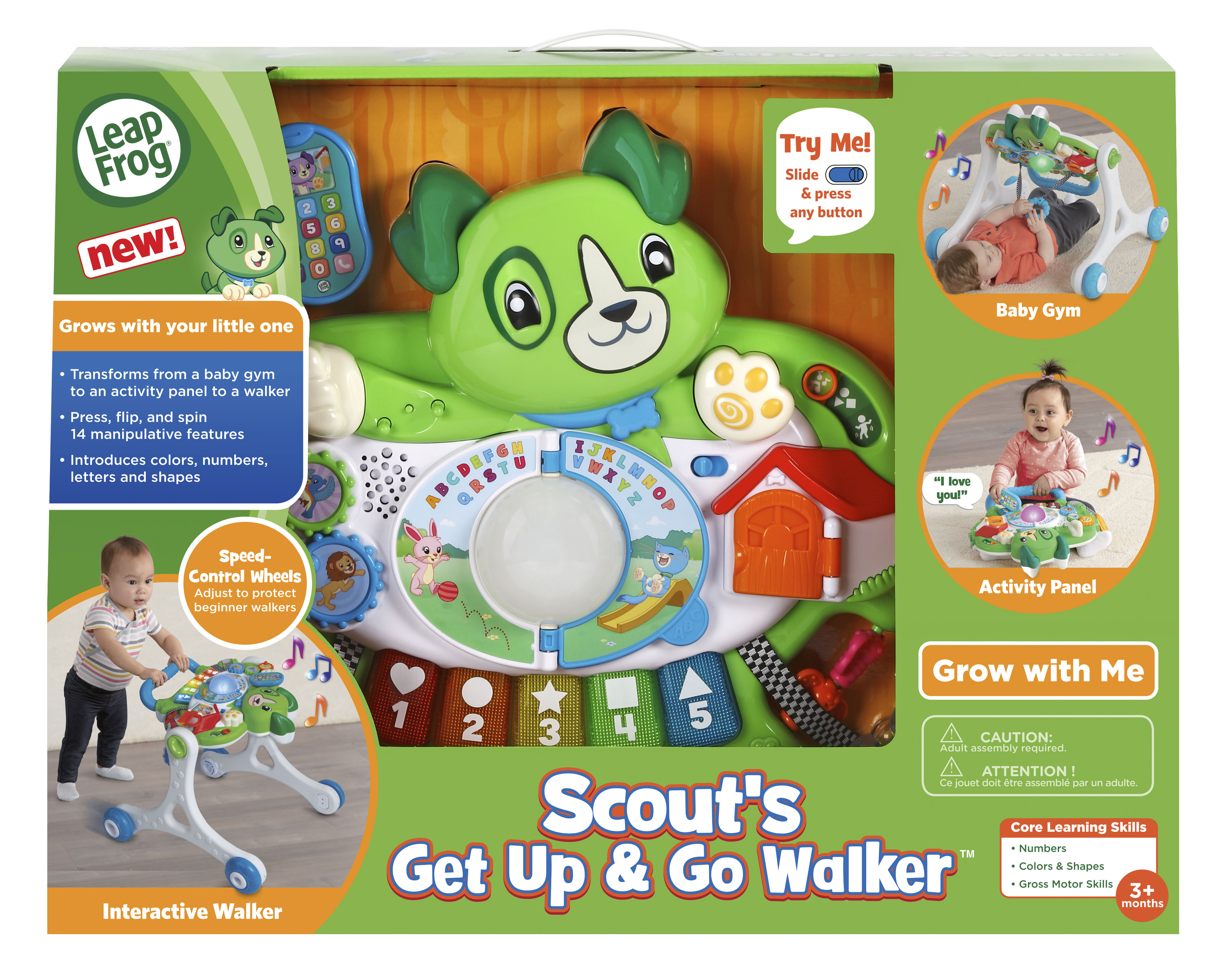 Scout's 3-in-1 Get Up and Go Walker, Baby Gym, Floor Play Toy, Green - image 7 of 11