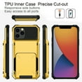 thumbnail image 5 of Card Holder Case for iPhone 12 Pro Max 6.7" 2021, Allytech Hard PC Back and Soft Silicone Rubber Inner Hybrid Anti-Scratch Shockproof Hidden Wallet Credit Card Storage Flip Back Cover, Yellow, 5 of 7