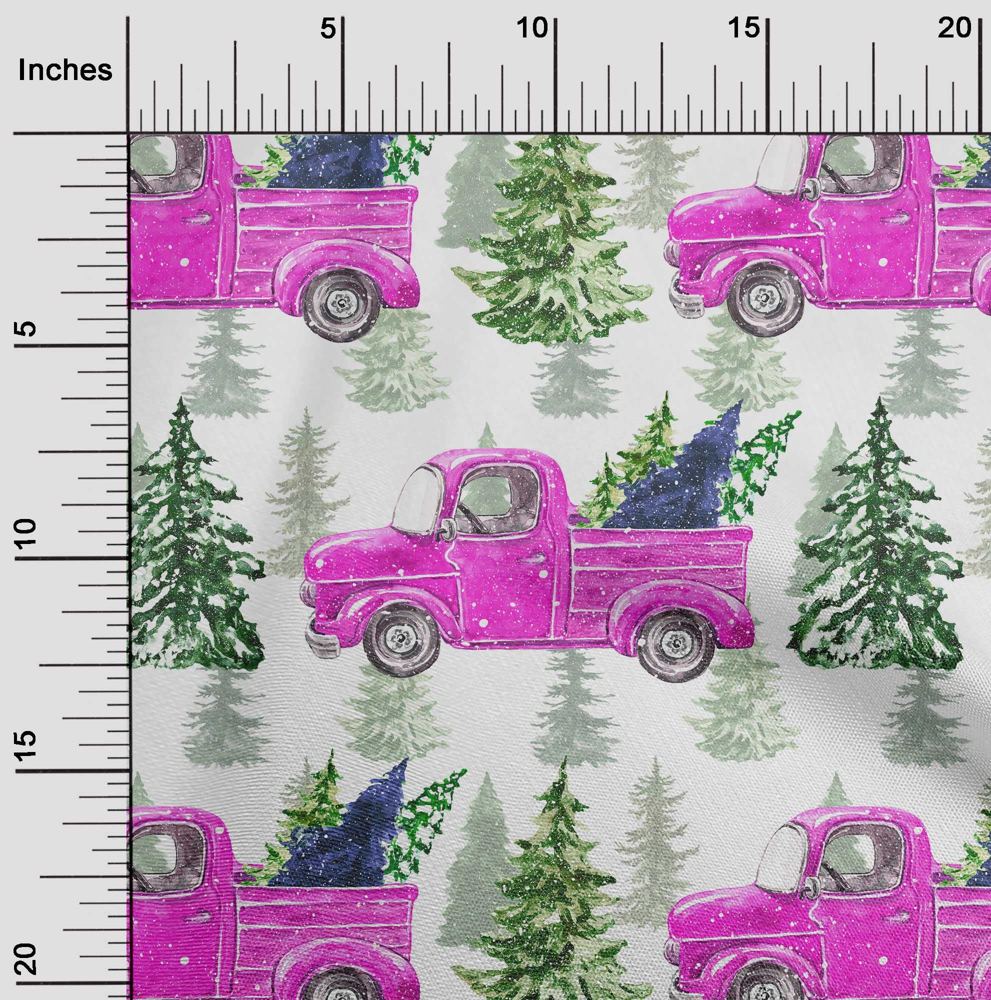 oneOone Polyester Spandex Fuschia Pink Fabric Merry Christmas Sewing Material Print Fabric By The Yard 56 Inch Wide