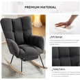 thumbnail image 6 of BISHE Adjustable Rocking Chair with Footrest - Plush Teddy Fabric Glider Recliner, High Back Ergonomic Rocker Chair for Living Room & Bedroom, Easy Assembly, Storage Pocket, Dark Gray, 6 of 6