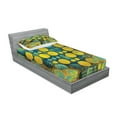 thumbnail image 2 of Ambesonne Retro Fitted Sheet & Pillow Sham Set, Groovy Polka Dots 60s, Twinxl, Green Blue, 2 of 2