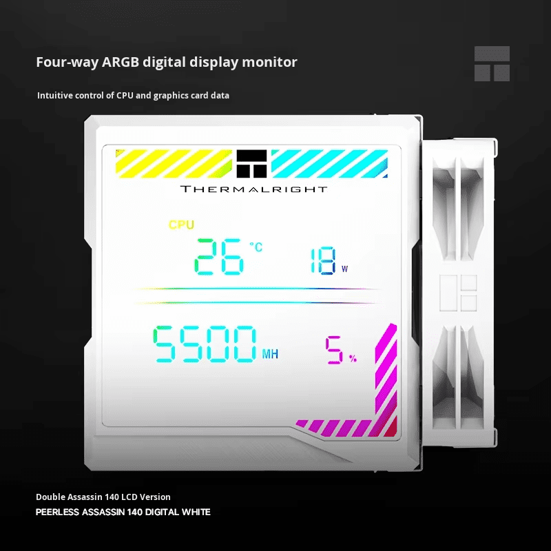 Thermalright Peerless Assassin 140 Digital WHITE CPU Air Cooler,Air Cooler Radiator,Fit AMD:AM5IAM4 INTEL:LGA:1851/1700/115X/1200/2011  SQUARE/2066