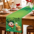 thumbnail image 5 of St. Patrick's Day Table Runner 72 Inches, Funny Gnomes Beer Gold Coin Shamrock Green Bed Runner Dresser Scarves Tabletop for Indoor Outdoor Parties/Ceremony/Banquet, 14" x 72", 5 of 8