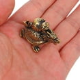 thumbnail image 3 of FRCOLOR 2pcs Mini Brass Figurines Vintage Brass Statues Brass Dragon Turtle Ornament Brass Desktop Ornament, 3 of 8