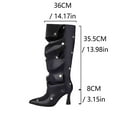 thumbnail image 6 of Mostsola Knee High Boots Women Slouchy Pointed Toe Stiletto Heels Adjustable Fashion Long Boots, 6 of 9