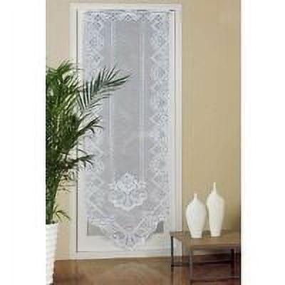 Cortina de encaje para puerta, 60 cm x 180 cm, cortinas de gasa semitransparentes, cortina bordada para decoración del hogar, habitación de estrellas, dormitorio, blanco Lefou