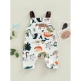 thumbnail image 2 of Baby Boys Girls Jumpsuit, Sleeveless Cartoon Animal Print Button Closure Summer Romper for Toddlers, 2 of 8