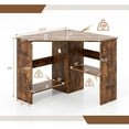 thumbnail image 2 of CRXX Corner Computer Desk, 90 Degrees Triangle Desk w/Shelves & CPU Stand, Compact Vanity Makeup Table with Storage, Corner Desks for Small Spaces (Rustic Brown, 33.5''), 2 of 19