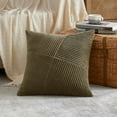 thumbnail image 2 of Fancy Homi Set of 2 Olive Green Boho Decorative Throw Pillow Covers 16x16 inch with Diagonally Pattern for Living Room Couch Bed Sofa, Soft Textured Corduroy Aesthetic Farmhouse Home Decor 40x40 cm, 2 of 7