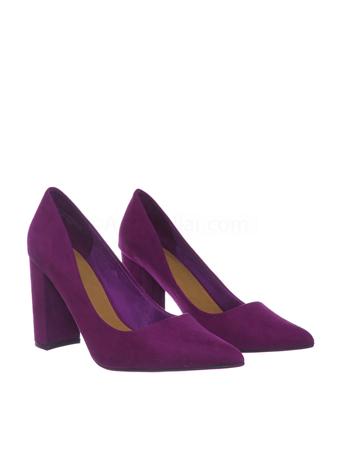 purple shoes block heel