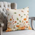 thumbnail image 4 of Pillow Covers 26x26 Set of 2, Orange Green Fall Throw Pillow Covers Decorative Couch Cushion Cover, Pumpkins Botanical Thanksgiving Rustic Microfiber Soft Pillowcases for Bedroom Living Room Sofa, 4 of 9